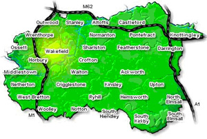 Wakefield Area Map